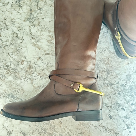Beautiful Lauren Ralph Lauren Brown Leather Riding Boots Size 8 - Picture 10 of 10